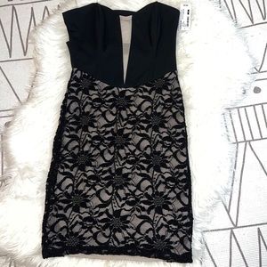 Foreign Exchange Floral Lace Cocktail Tube Dress size M